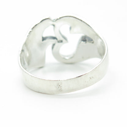 925 Sterling Silver Vintage Om Mantra Ring Size 11.5