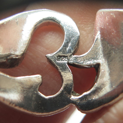 925 Sterling Silver Vintage Om Mantra Ring Size 11.5