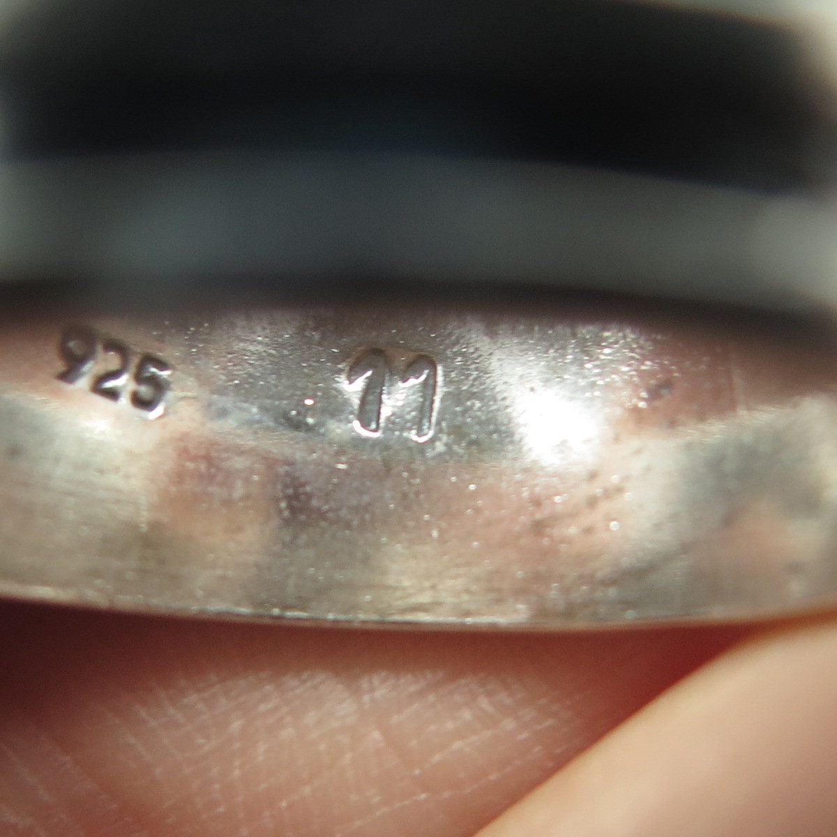 AMERICAN EAGLE 925 Sterling Silver Vintage Lined Oxidized Band Ring Size 11
