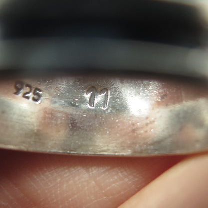 AMERICAN EAGLE 925 Sterling Silver Vintage Lined Oxidized Band Ring Size 11