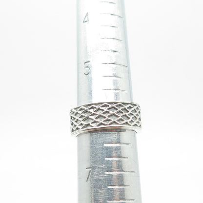 925 Sterling Silver Vintage Mesh Band Ring Size 6.25