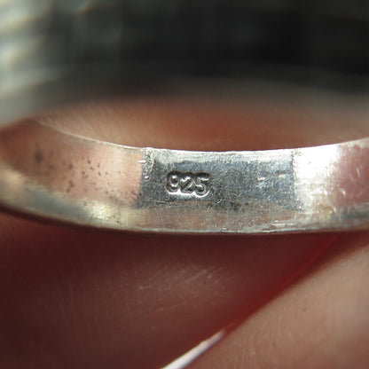 925 Sterling Silver Vintage Greek Maze Oxidized Band Ring Size 7.25