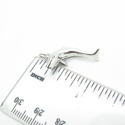 925 Sterling Silver Vintage Friendly Dolphin Charm Pendant