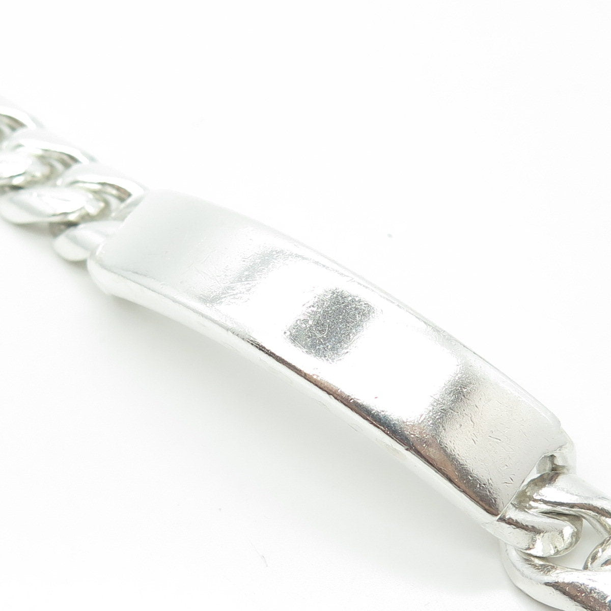 925 Sterling Silver Vintage Mexico Solid 96.9g ID Cuban Link Bracelet 8"
