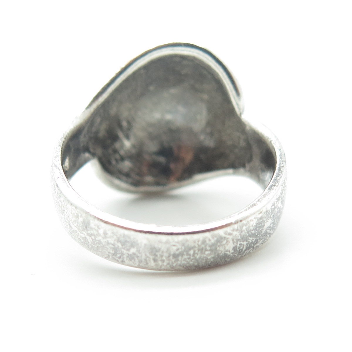 CHAPAL ZENRAY 925 Sterling Silver Vintage Ribbed Bypass Ring Size 8