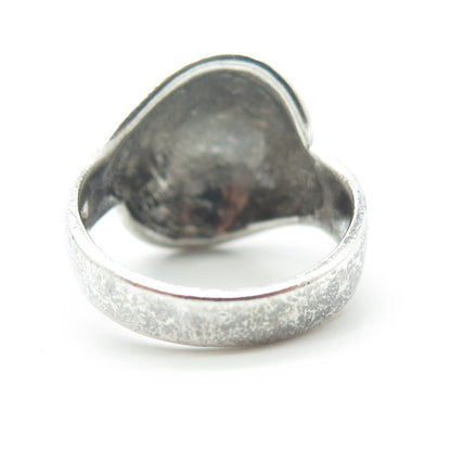CHAPAL ZENRAY 925 Sterling Silver Vintage Ribbed Bypass Ring Size 8