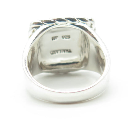 CHAPAL ZENRAY 925 Sterling Silver Vintage Hammered Finish Square Ring Size 7.25