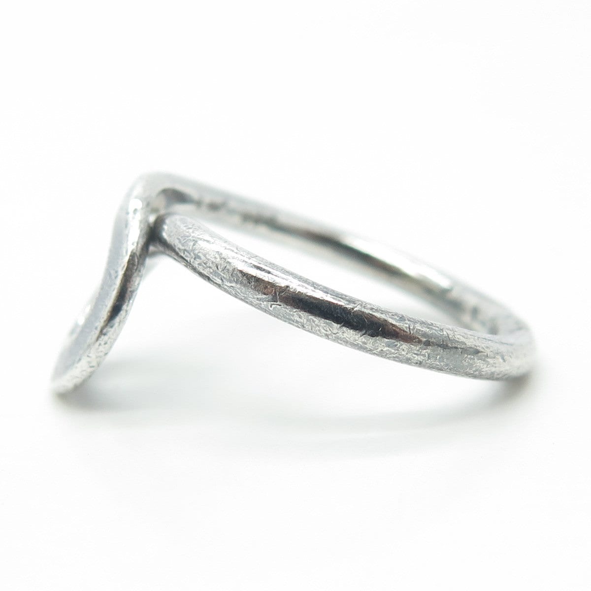 925 Sterling Silver Vintage Mexico Modernist Twisted Hook Ring Size 8.25