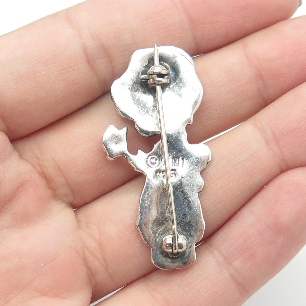 PRECIOUS MOMENTS Sterling Silver Vintage Collectable Baby Girl Butterfly Brooch