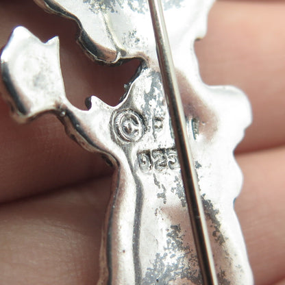 PRECIOUS MOMENTS Sterling Silver Vintage Collectable Baby Girl Butterfly Brooch