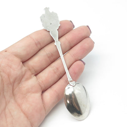 FRITZ REU & CO. 800 Silver Vintage Enamel Frankfurt Germany Coffee Spoon
