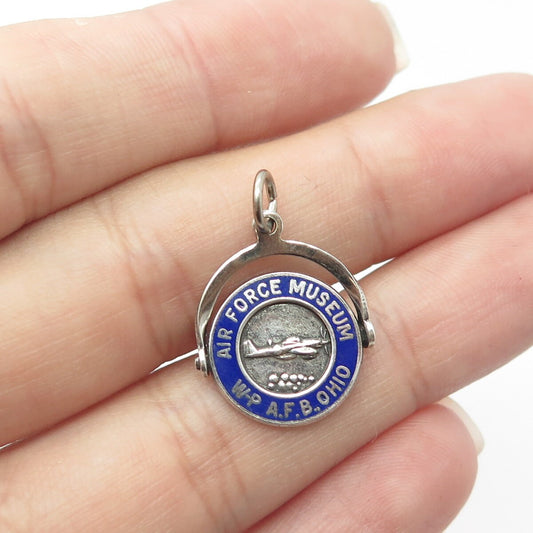 925 Sterling Silver Antique Enamel Air Force Museum Wright-Patterson AFB Pendant