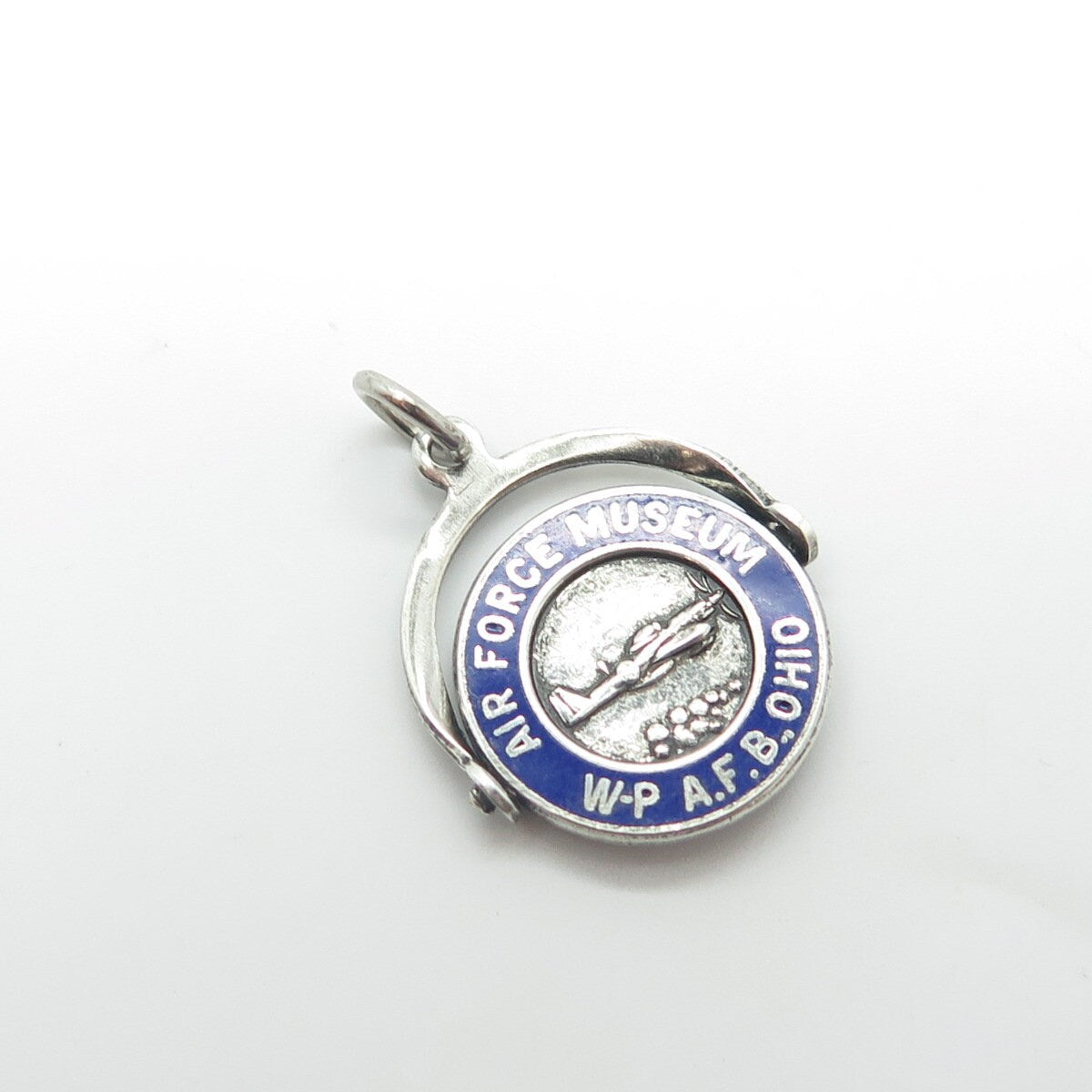 925 Sterling Silver Antique Enamel Air Force Museum Wright-Patterson AFB Pendant