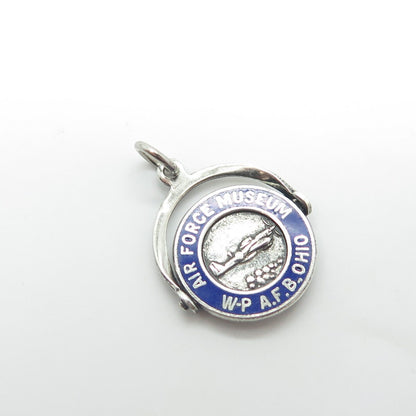 925 Sterling Silver Antique Enamel Air Force Museum Wright-Patterson AFB Pendant