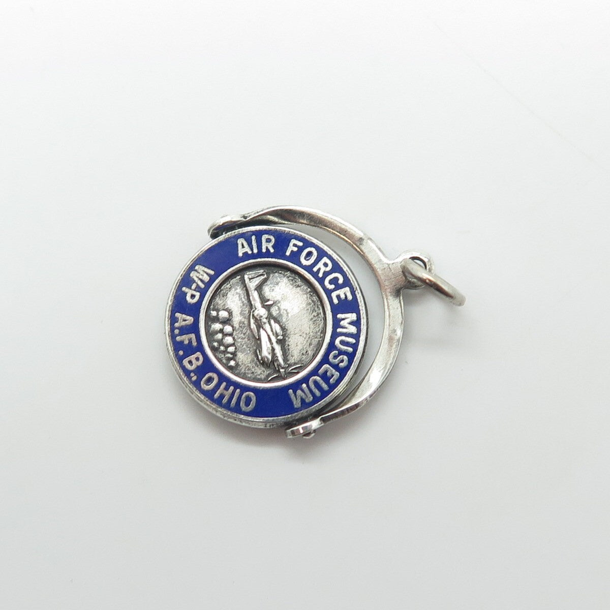 925 Sterling Silver Antique Enamel Air Force Museum Wright-Patterson AFB Pendant