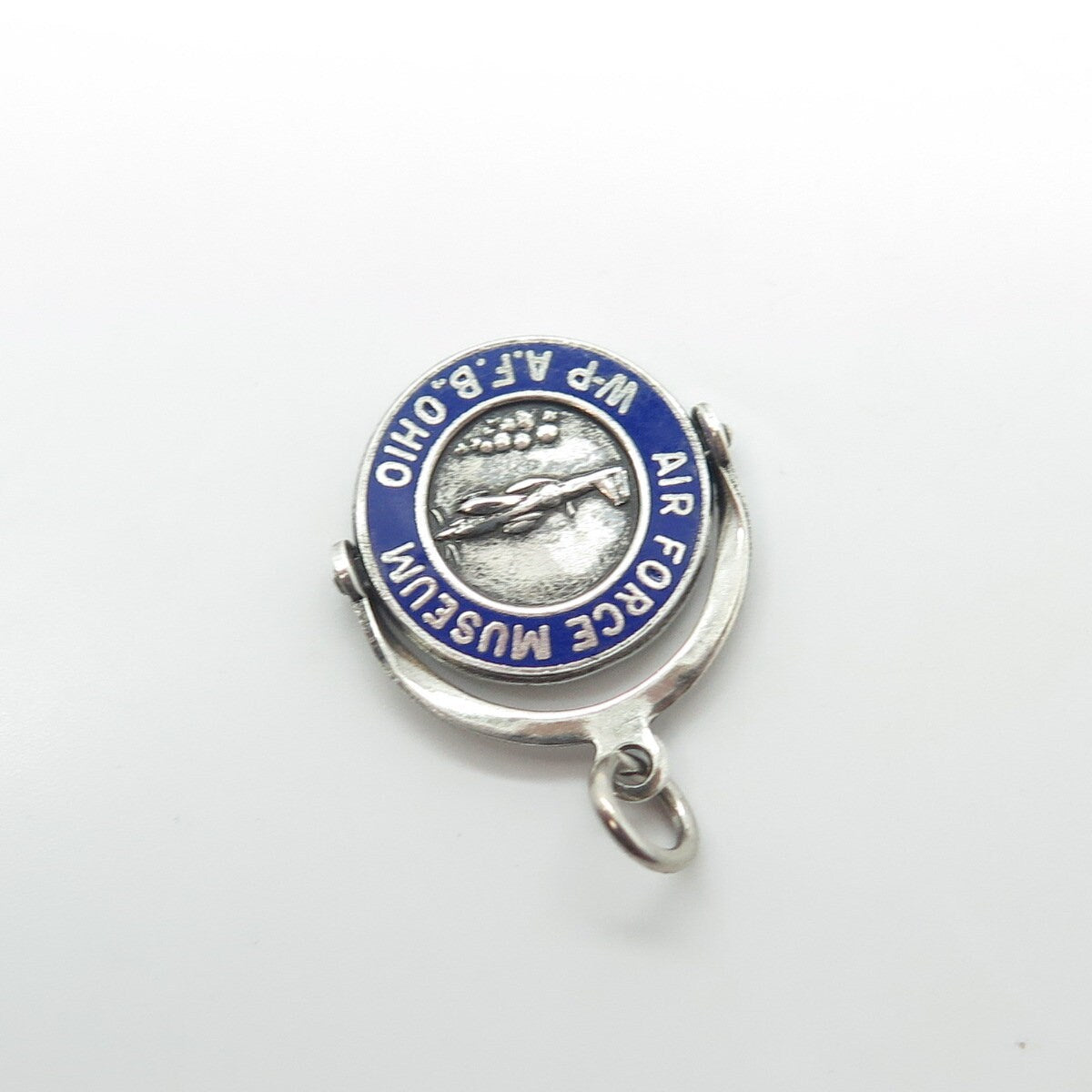 925 Sterling Silver Antique Enamel Air Force Museum Wright-Patterson AFB Pendant