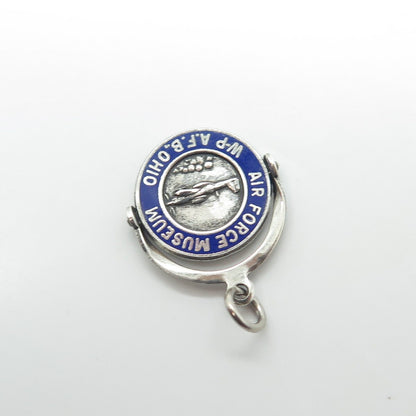 925 Sterling Silver Antique Enamel Air Force Museum Wright-Patterson AFB Pendant