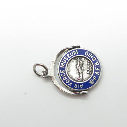 925 Sterling Silver Antique Enamel Air Force Museum Wright-Patterson AFB Pendant
