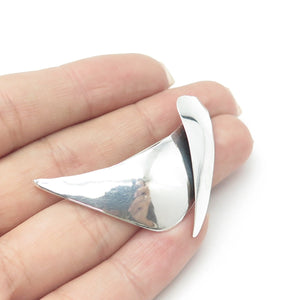FRED & KATE PEARCE 925 Sterling Silver Vintage Modernist Boomerang Pin Brooch