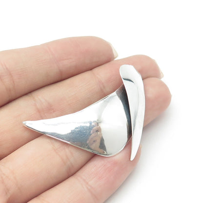 FRED & KATE PEARCE 925 Sterling Silver Vintage Modernist Boomerang Pin Brooch