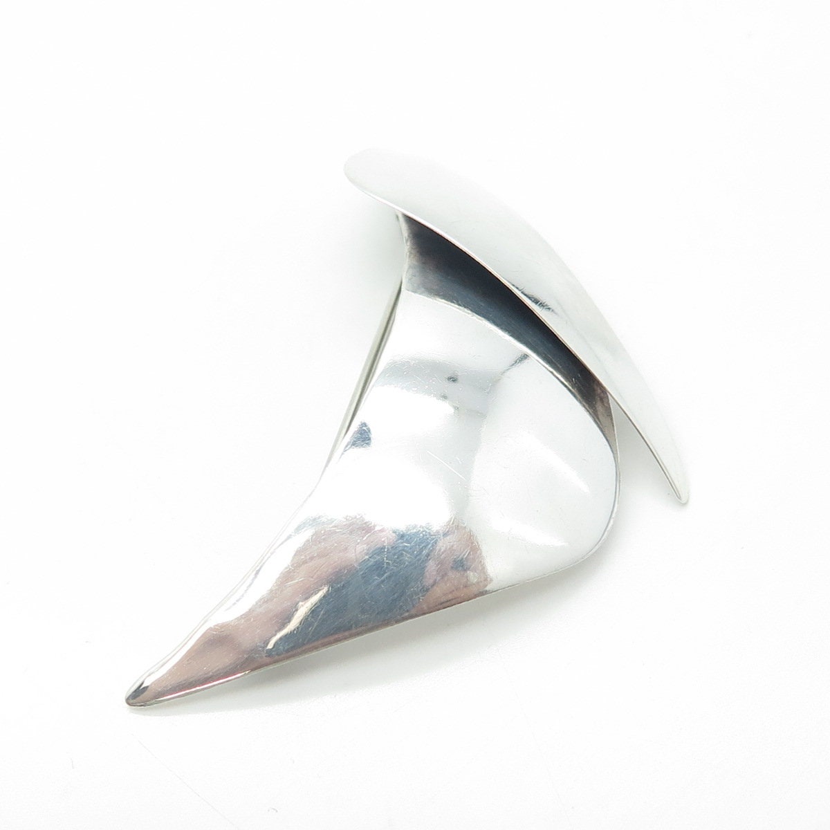 FRED & KATE PEARCE 925 Sterling Silver Vintage Modernist Boomerang Pin Brooch