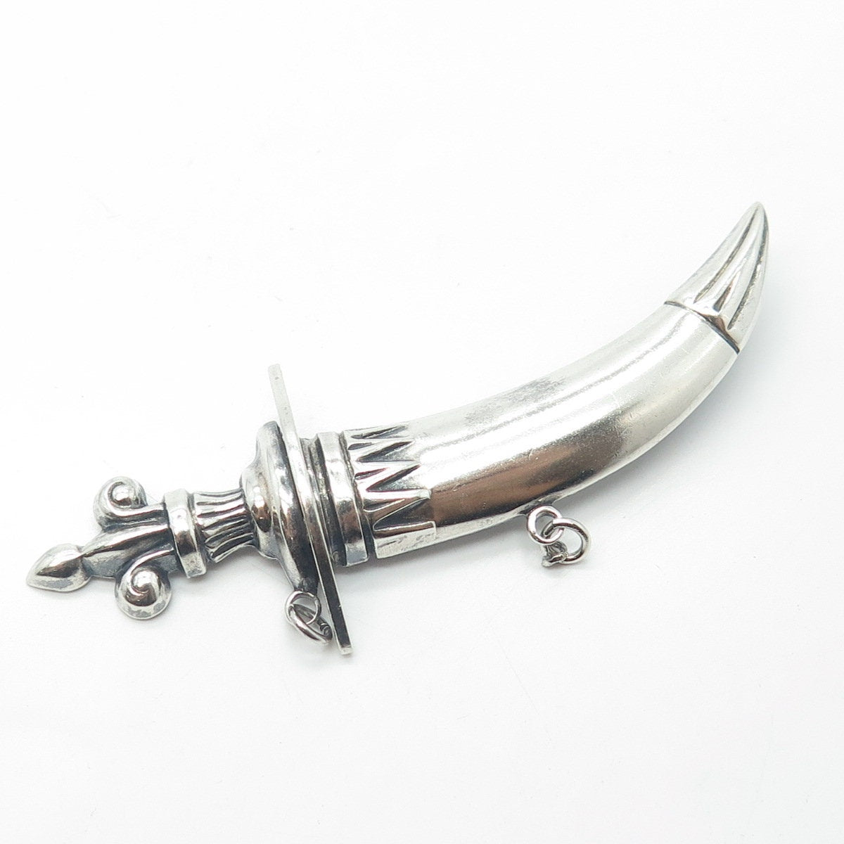 925 Sterling Silver Antique Art Deco Dagger / Knife Pin Brooch / Pendant