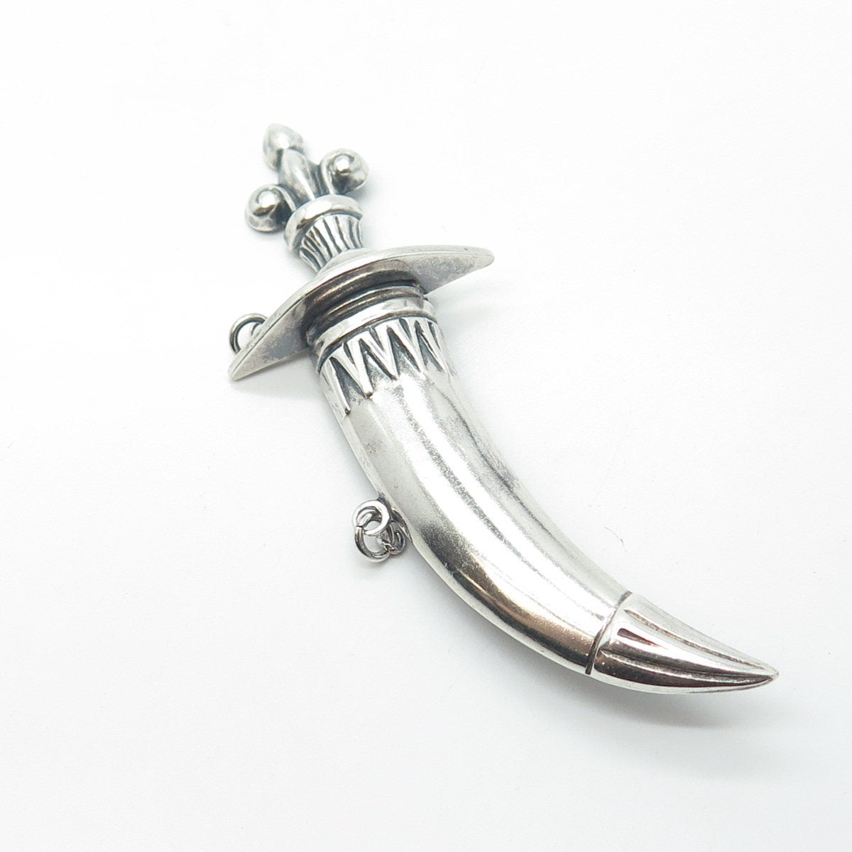 925 Sterling Silver Antique Art Deco Dagger / Knife Pin Brooch / Pendant
