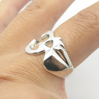 925 Sterling Silver Vintage Om Mantra Ring Size 8.5