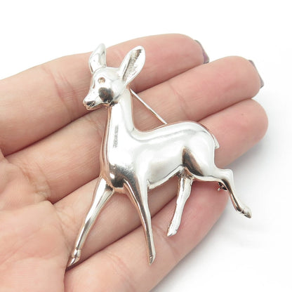 925 Sterling Silver Vintage Bambi Fawn Pin Brooch