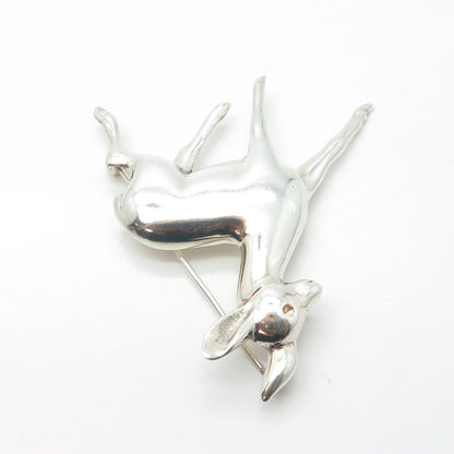 925 Sterling Silver Vintage Bambi Fawn Pin Brooch