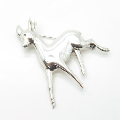 925 Sterling Silver Vintage Bambi Fawn Pin Brooch