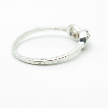 925 Sterling Silver Round-Cut White C Z Infinity Ring Size 7
