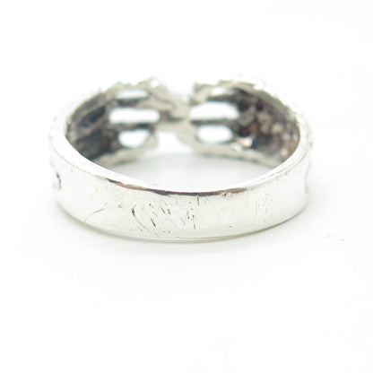 925 Sterling Silver Vintage Dollar Sign Ring Size 9.75
