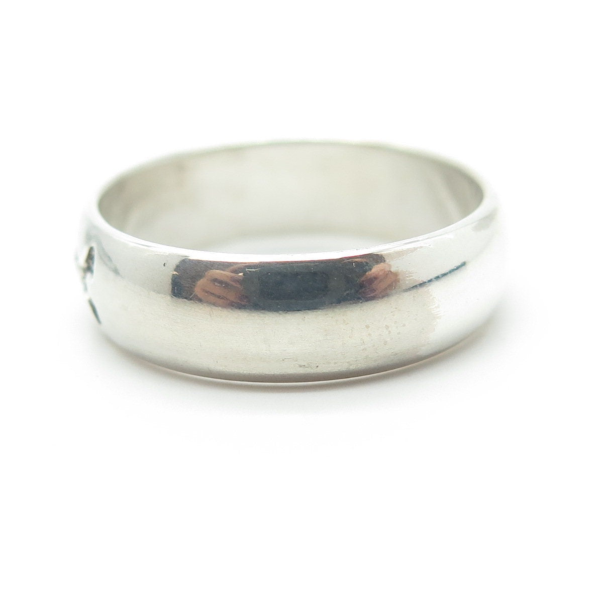 925 Sterling Silver Vintage All Around Ichthys Religious Band Ring Size 10.25
