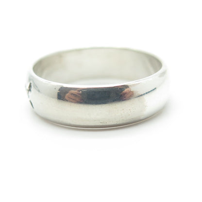 925 Sterling Silver Vintage All Around Ichthys Religious Band Ring Size 10.25