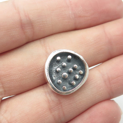 925 Sterling Silver Vintage Modernist Oxidized Lapel Pin