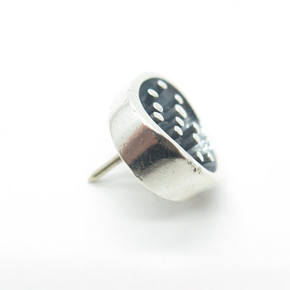 925 Sterling Silver Vintage Modernist Oxidized Lapel Pin