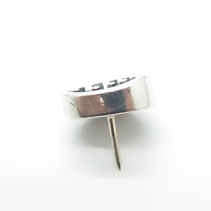 925 Sterling Silver Vintage Modernist Oxidized Lapel Pin