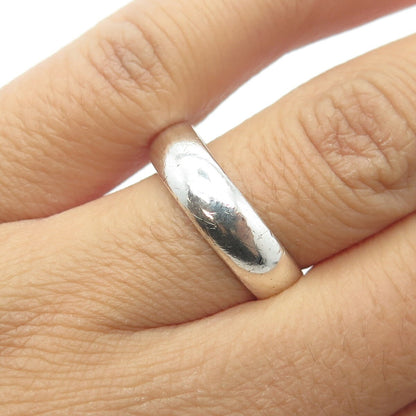 BEE 925 Sterling Silver Vintage Classic Wedding Band Ring Size 8.75