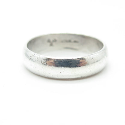 BEE 925 Sterling Silver Vintage Classic Wedding Band Ring Size 8.75