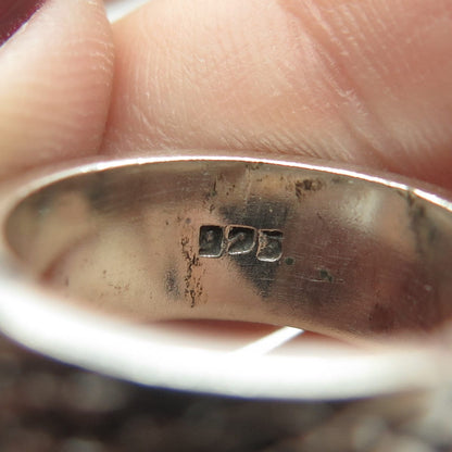 925 Sterling Silver Vintage Mesh Band Ring Size 6.25