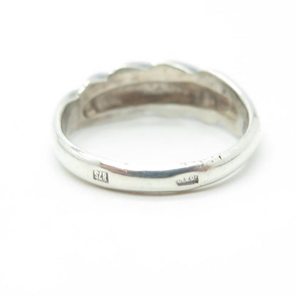 875 Silver Vintage European Twisted Rope Ring Size 7.5