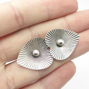 BEAU 925 Sterling Silver Vintage Ribbed Heart Pin Brooch