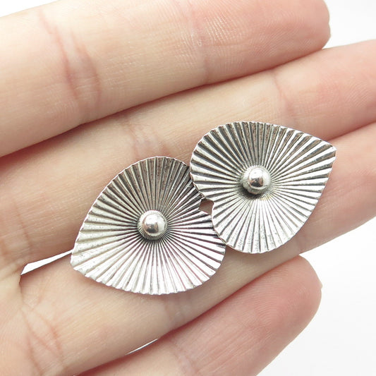 BEAU 925 Sterling Silver Vintage Ribbed Heart Pin Brooch