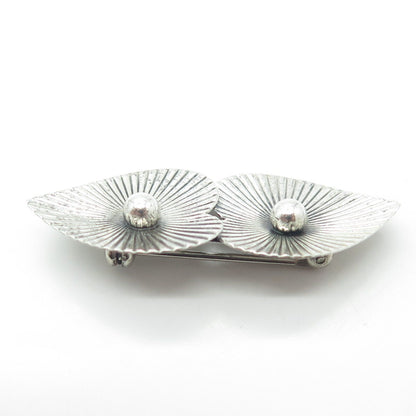 BEAU 925 Sterling Silver Vintage Ribbed Heart Pin Brooch