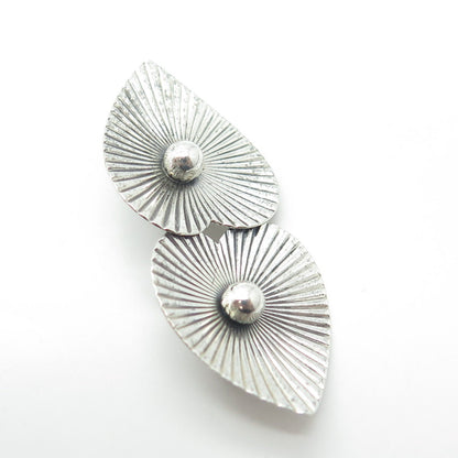 BEAU 925 Sterling Silver Vintage Ribbed Heart Pin Brooch