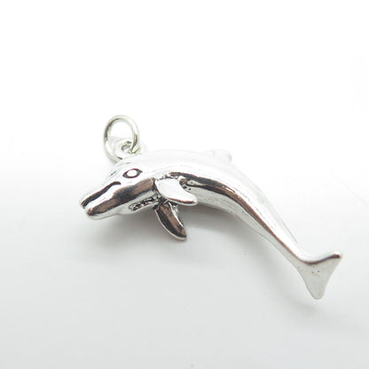 925 Sterling Silver Vintage Friendly Dolphin Charm Pendant