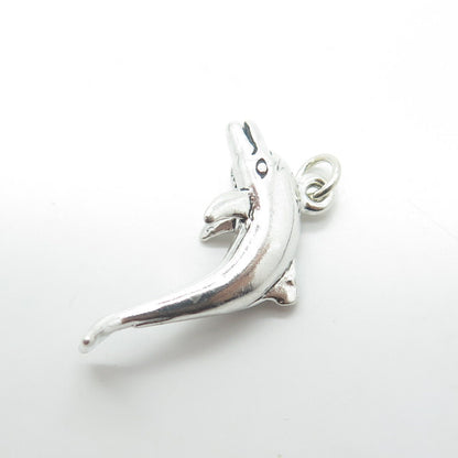 925 Sterling Silver Vintage Friendly Dolphin Charm Pendant