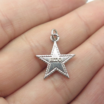 925 Sterling Silver Vintage 1961 Founder's Day Greek Letter Star Charm Pendant