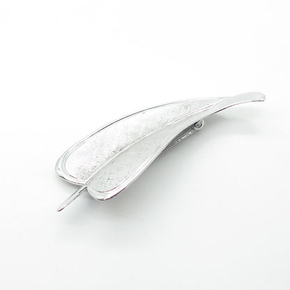 925 Sterling Silver Vintage Textured Leaf Pin Brooch